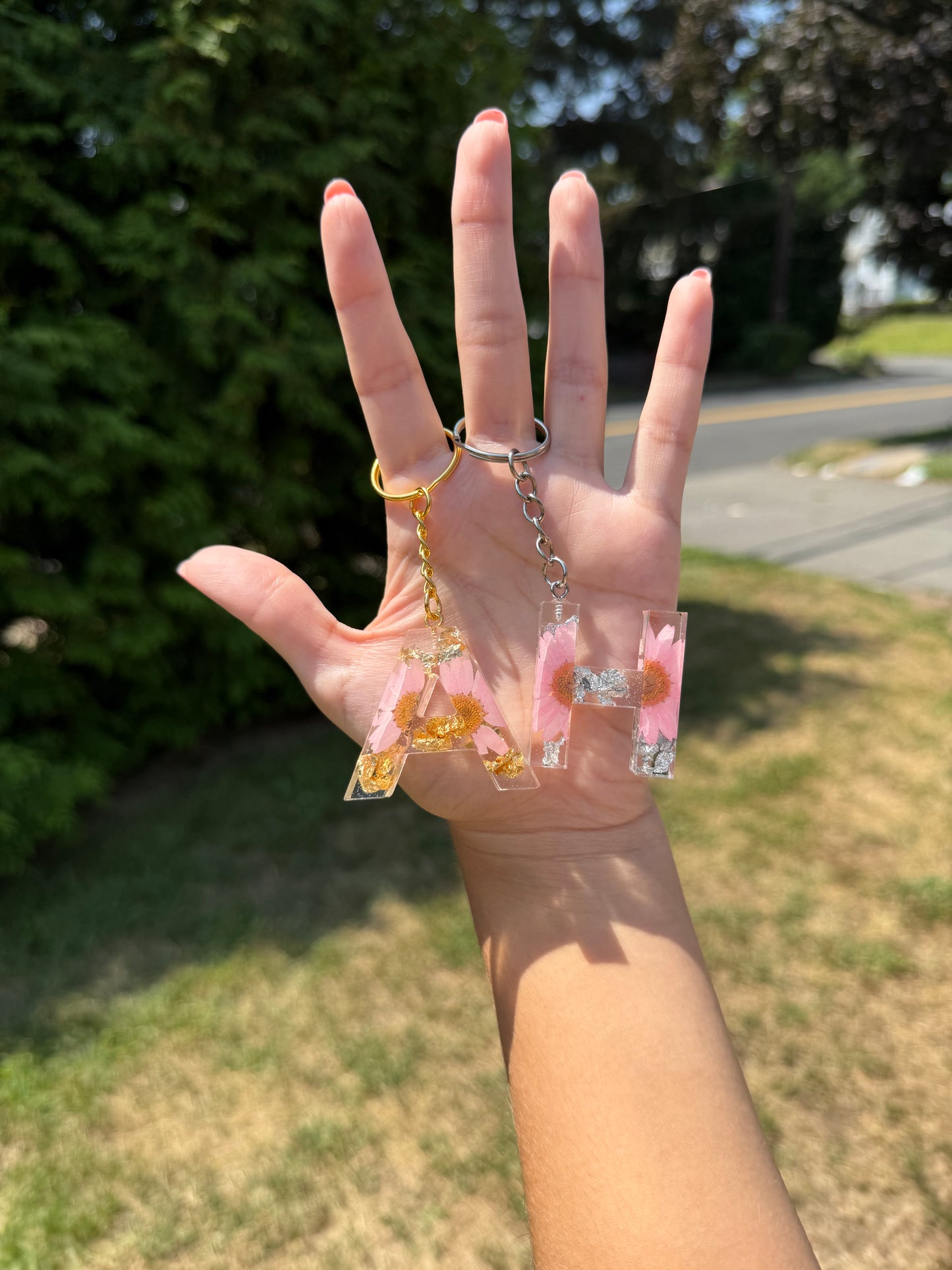 Initial Keychain - Blush