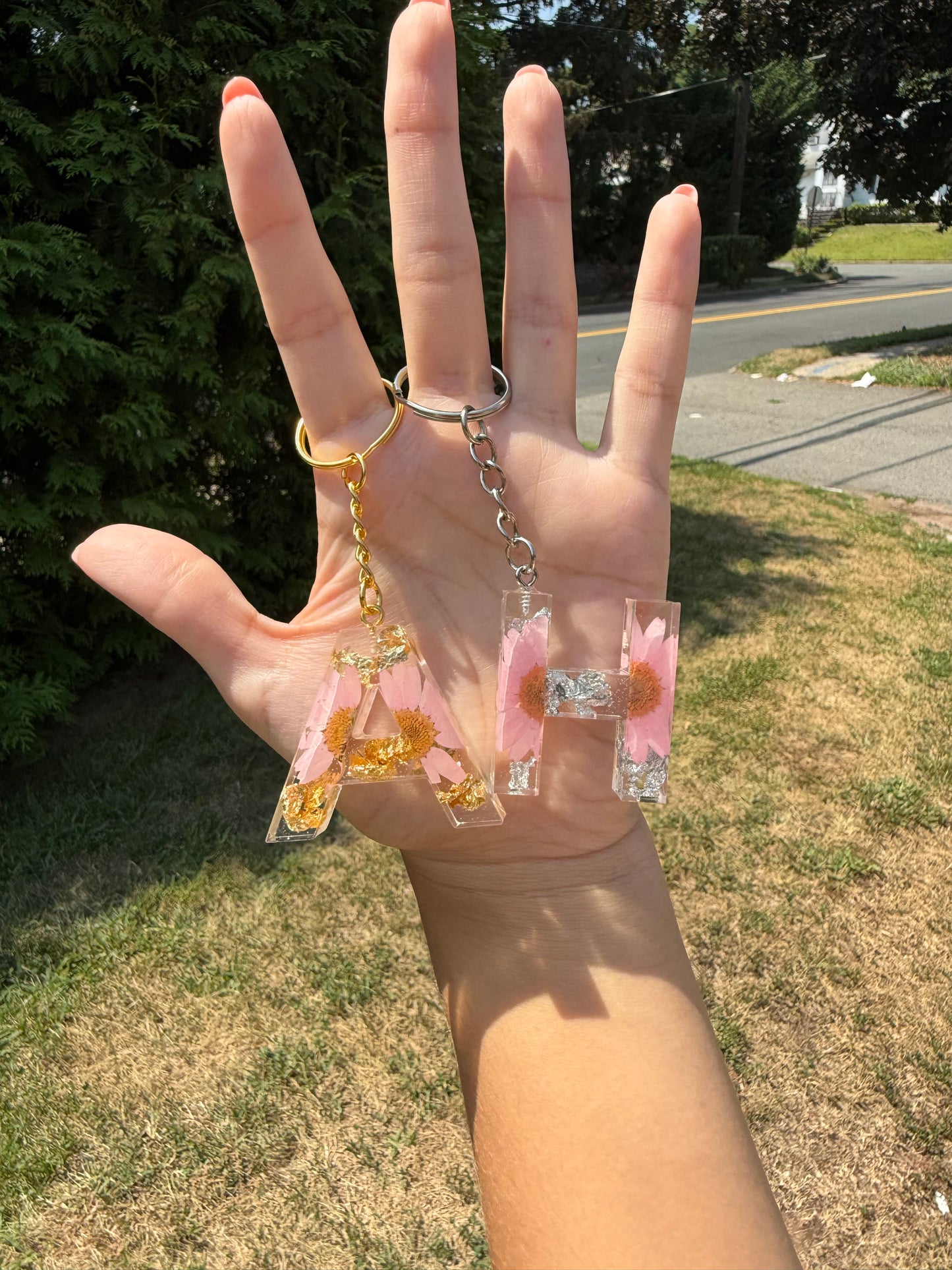 Initial Keychain - Blush