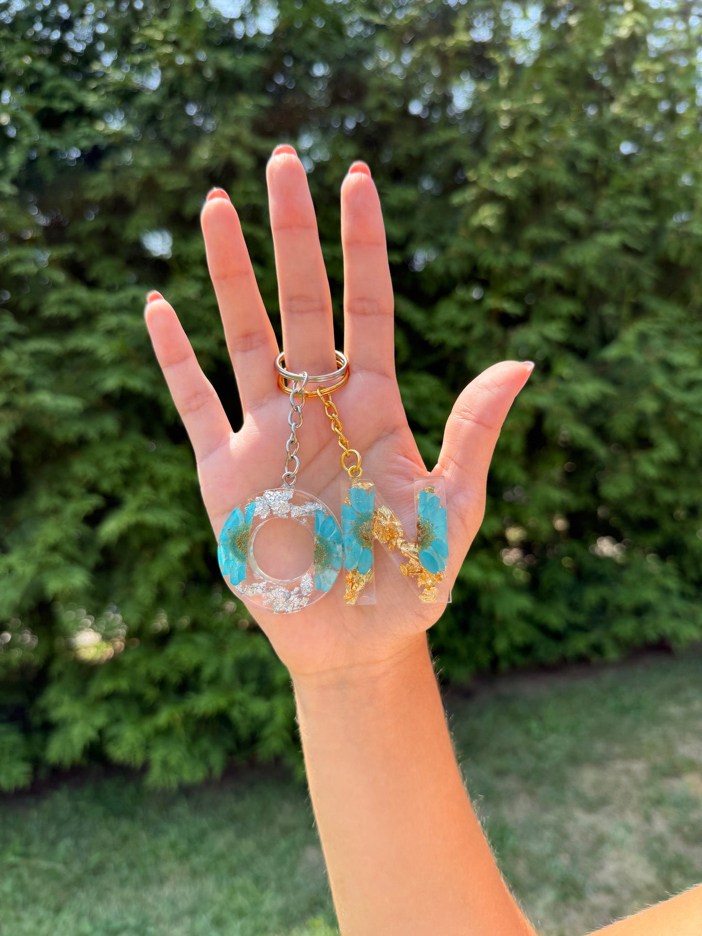 Initial Keychain - Turquoise