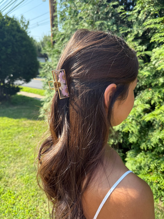 Floral Claw Clip - Rectangle