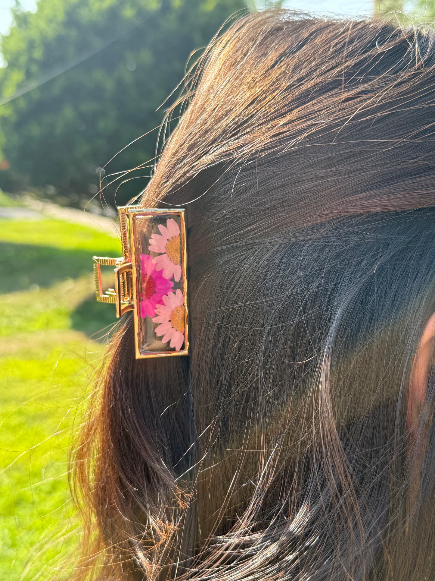 Floral Claw Clip - Rectangle