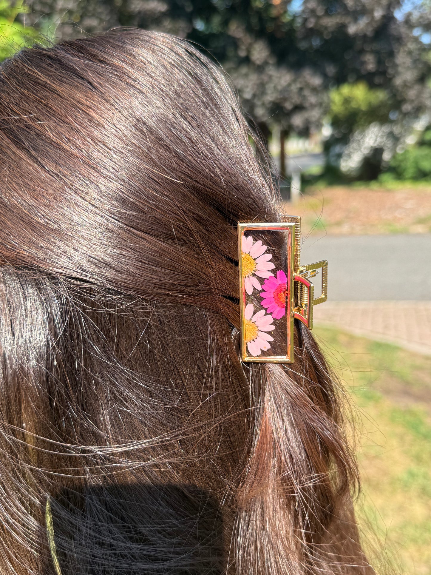 Floral Claw Clip - Rectangle