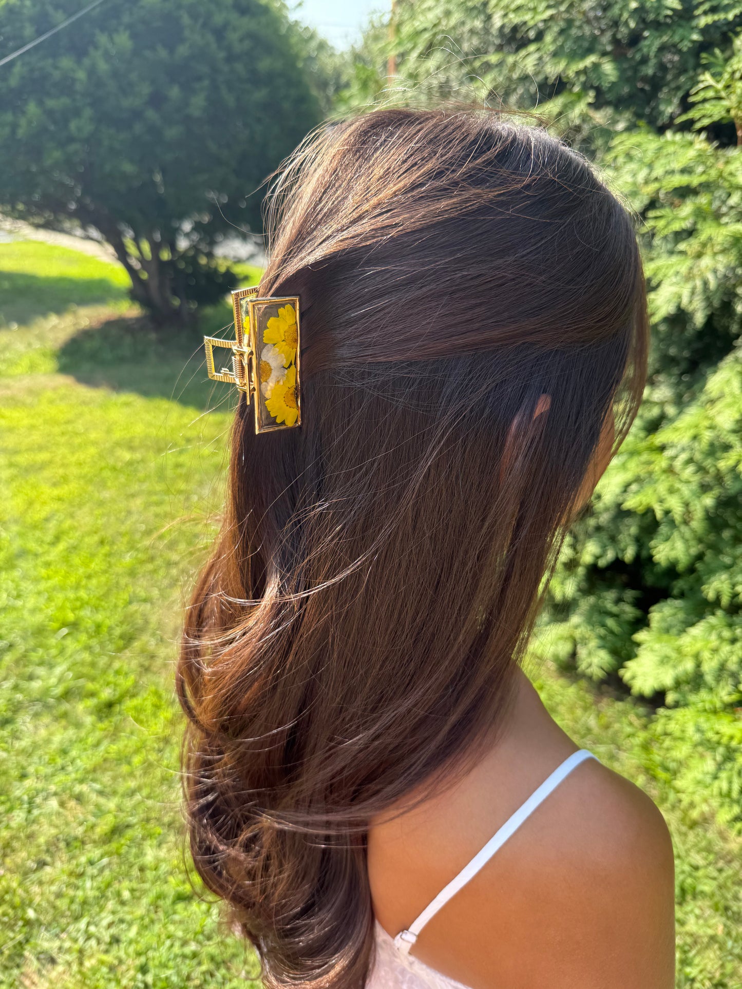 Floral Claw Clip - Rectangle