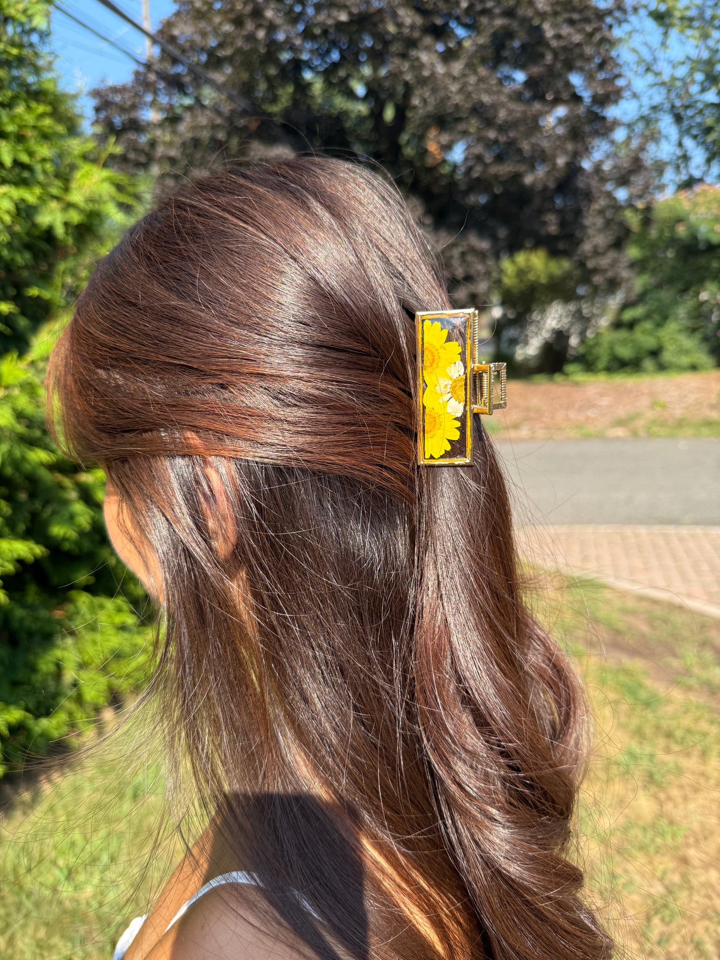 Floral Claw Clip - Rectangle