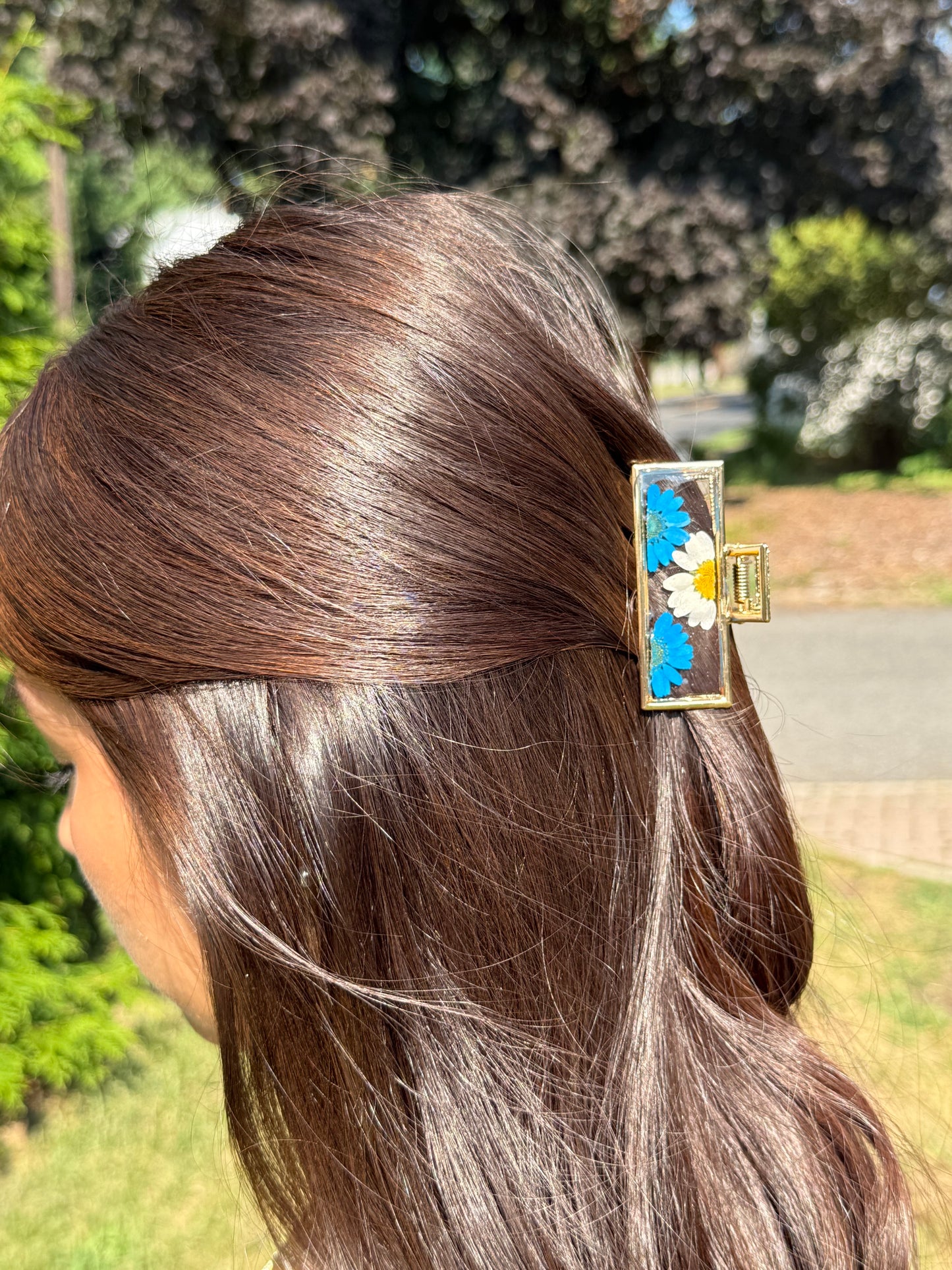 Floral Claw Clip - Rectangle
