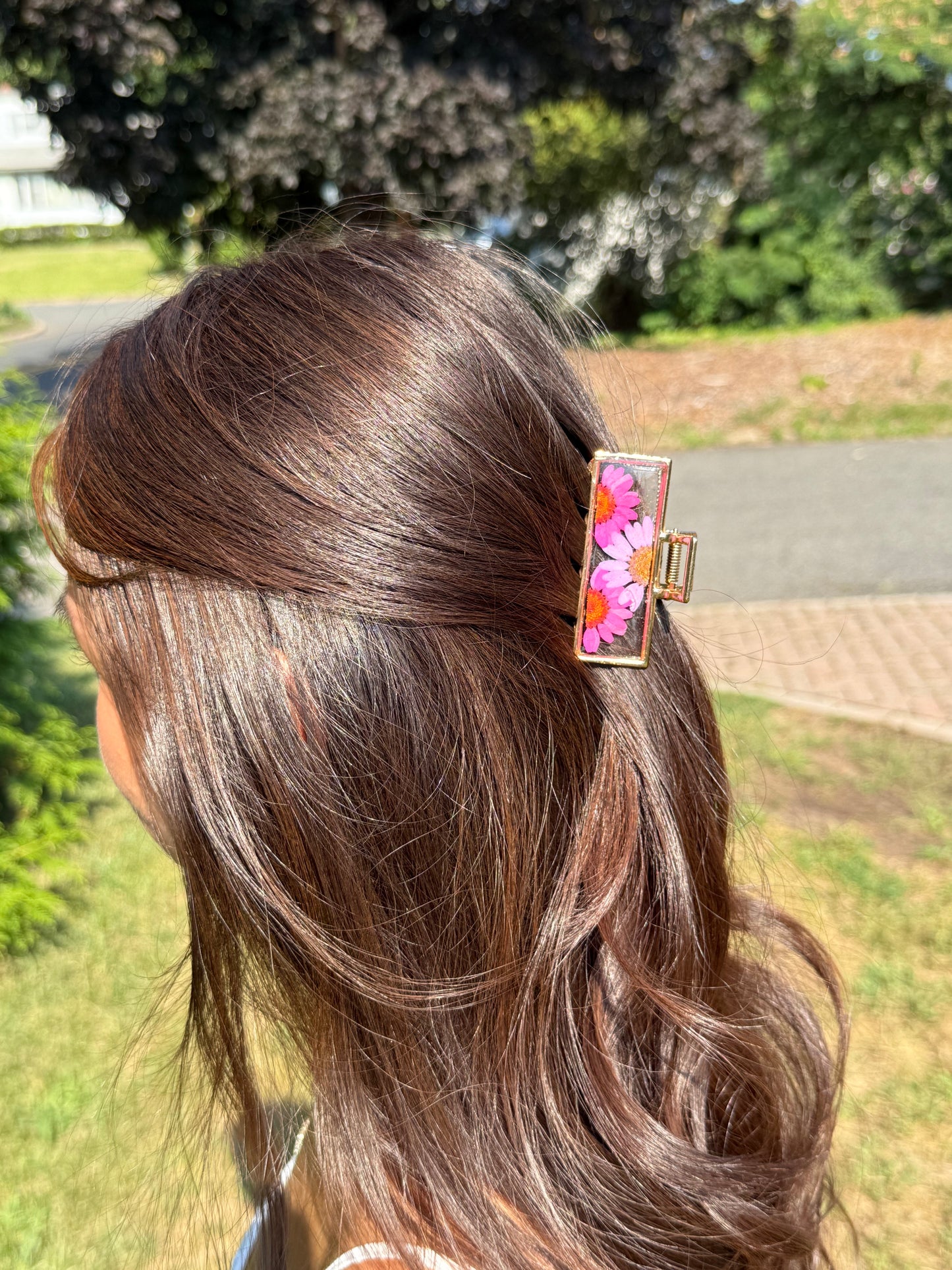 Floral Claw Clip - Rectangle