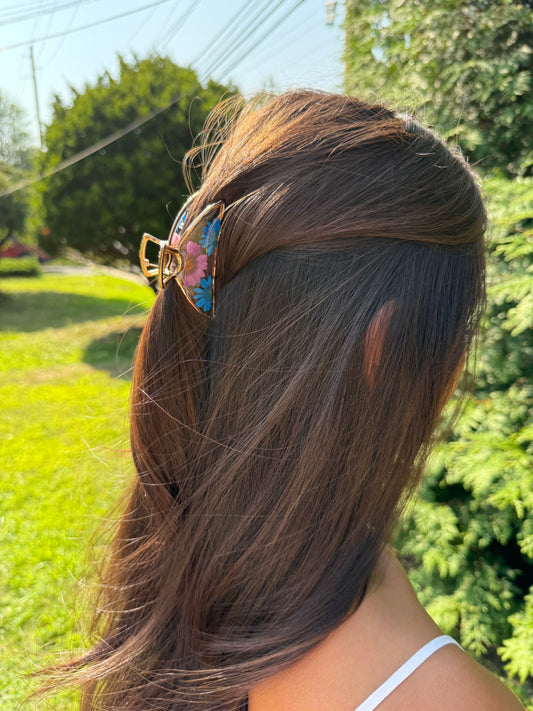 Floral Claw Clip - Crescent