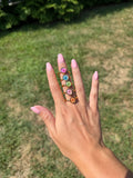 Gold Floral Stainless Steel Rings
