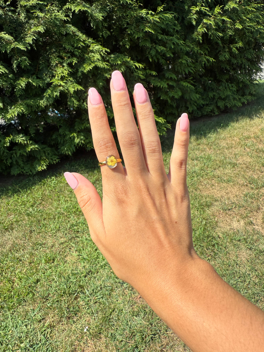 Gold Floral Stainless Steel Rings
