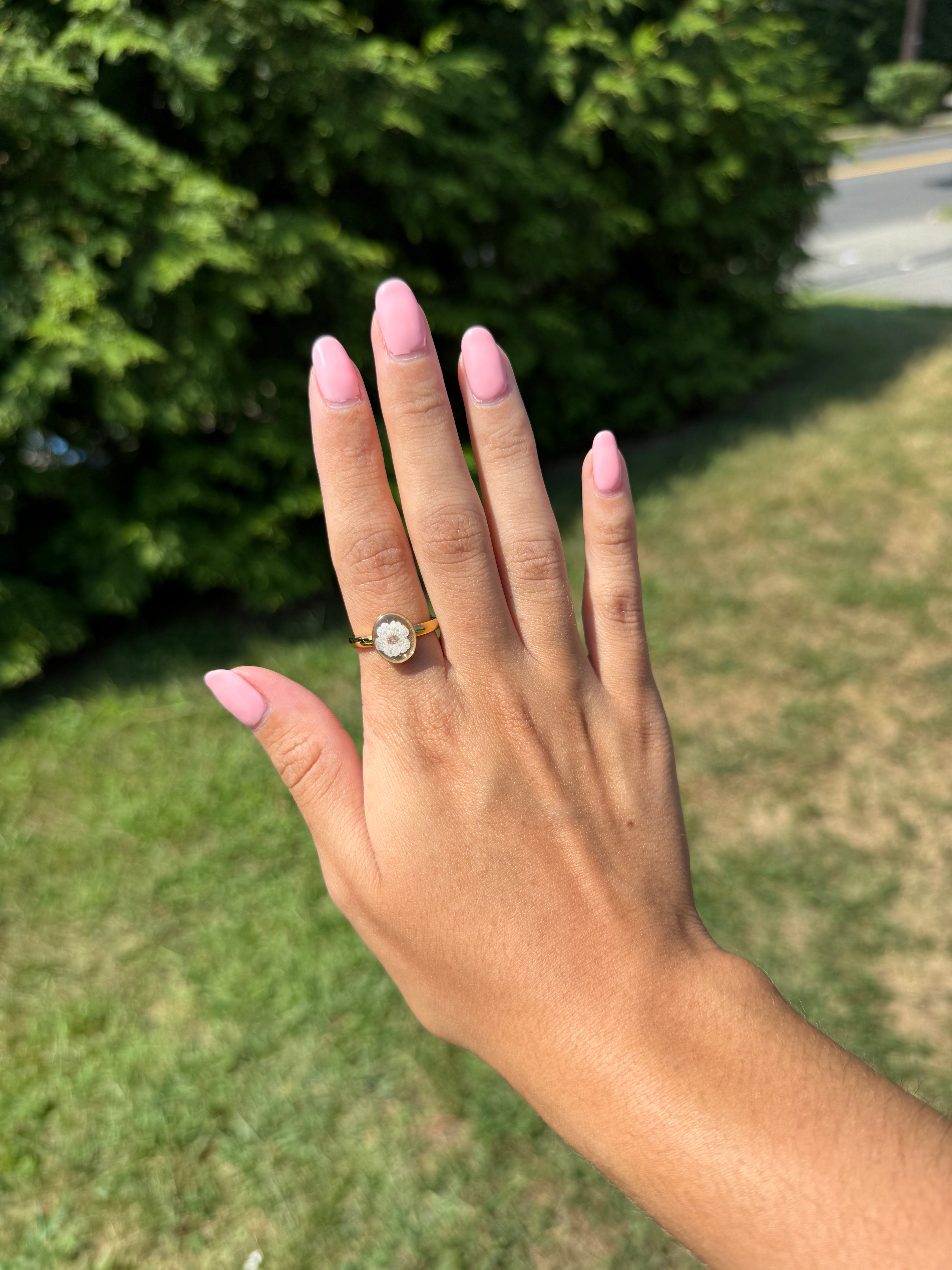 Gold Floral Stainless Steel Rings