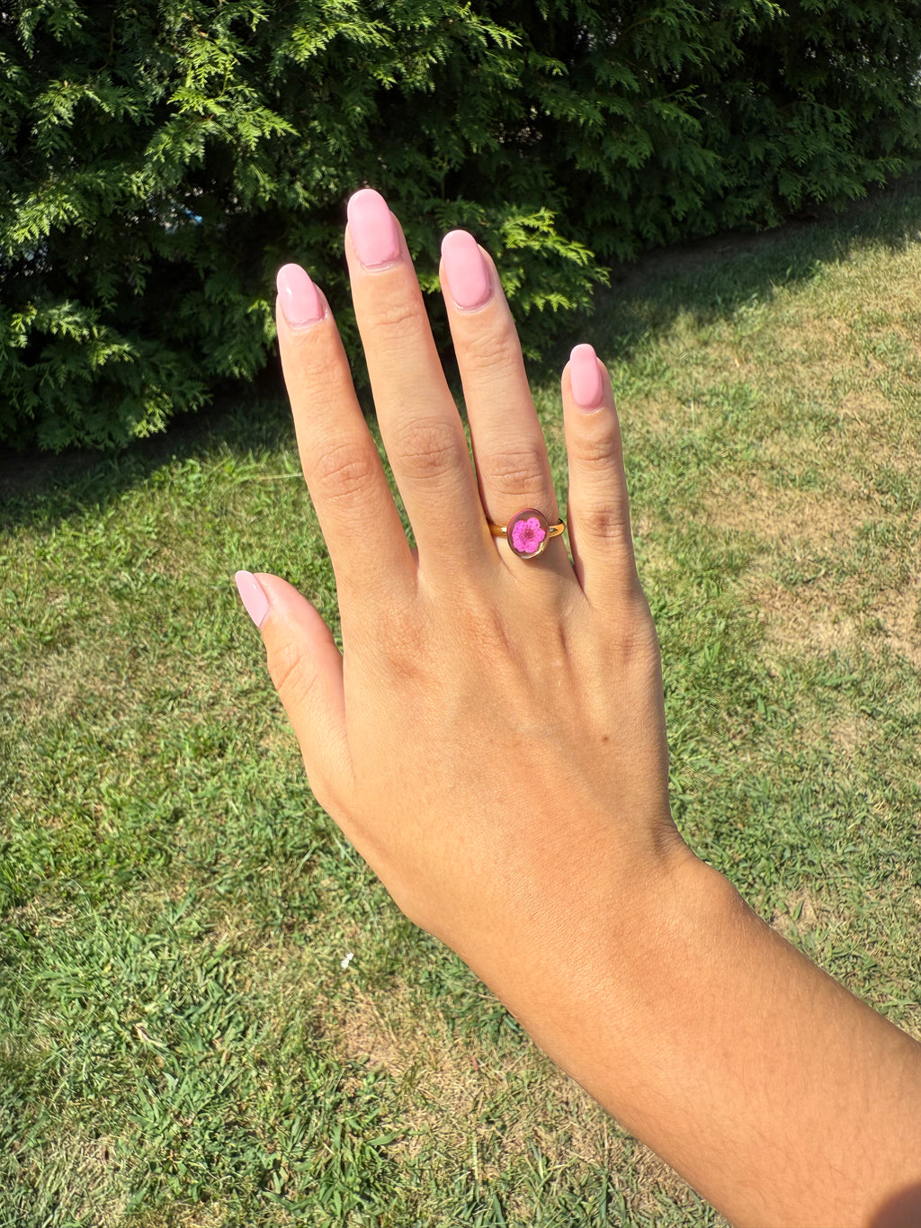 Gold Floral Stainless Steel Rings