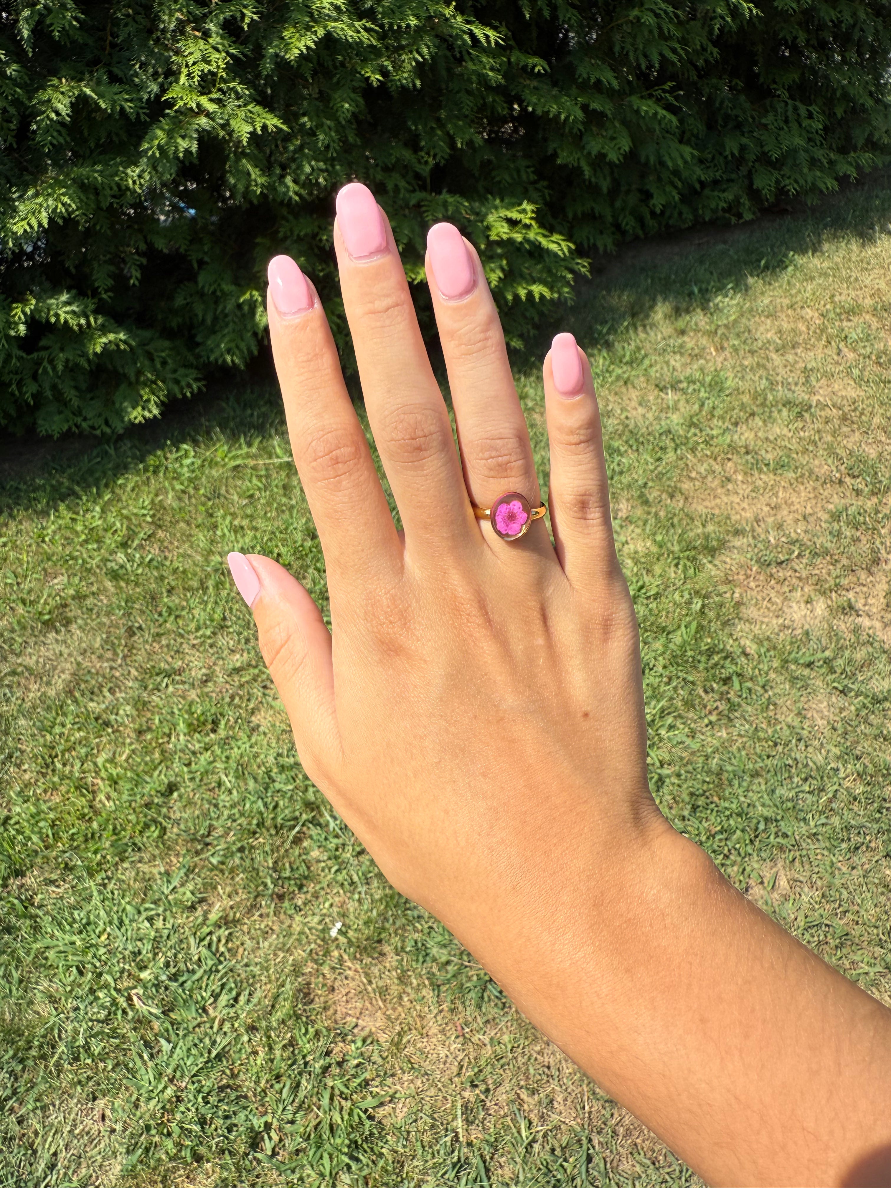 Gold Floral Stainless Steel Rings