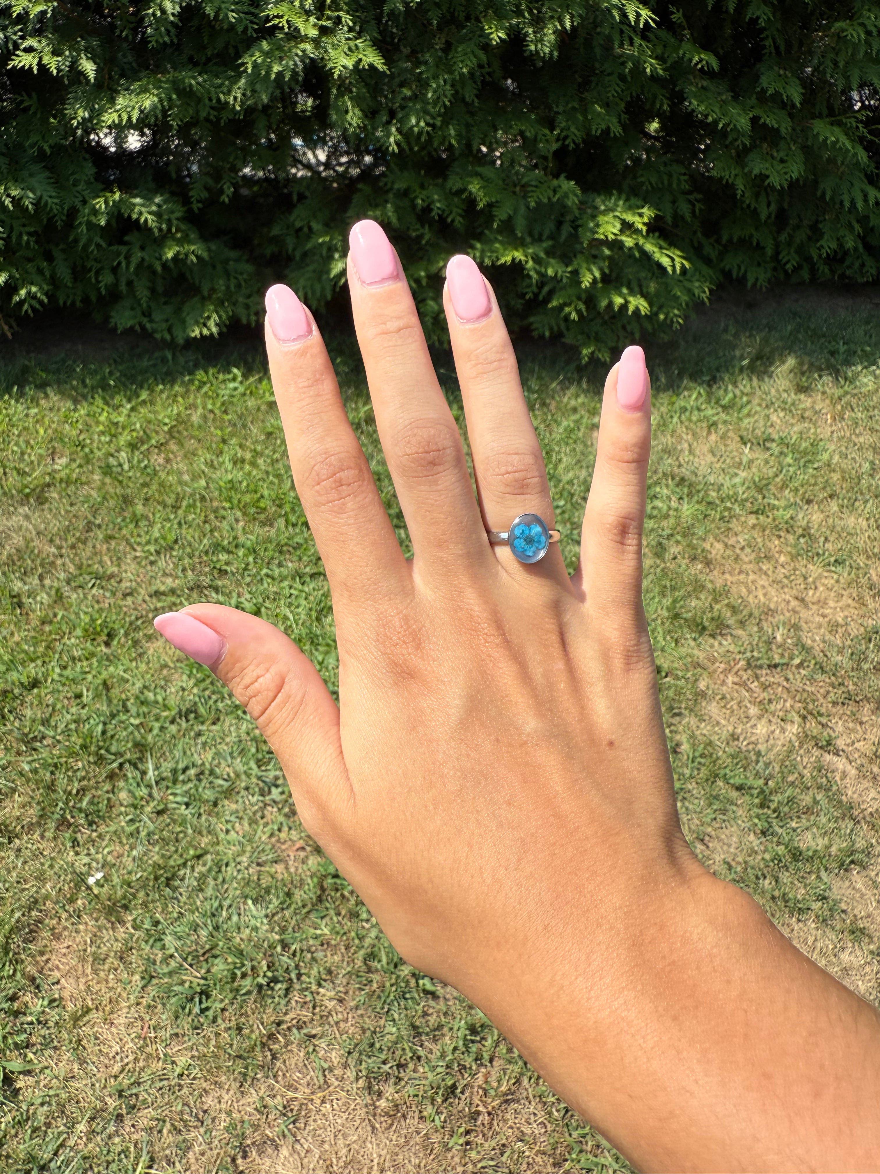 Silver Floral Stainless Steel Rings