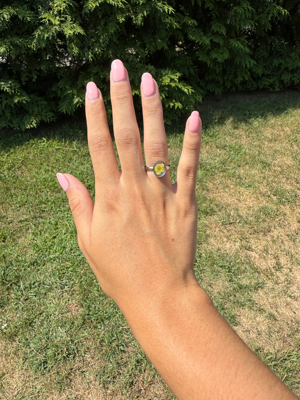 Silver Floral Stainless Steel Rings