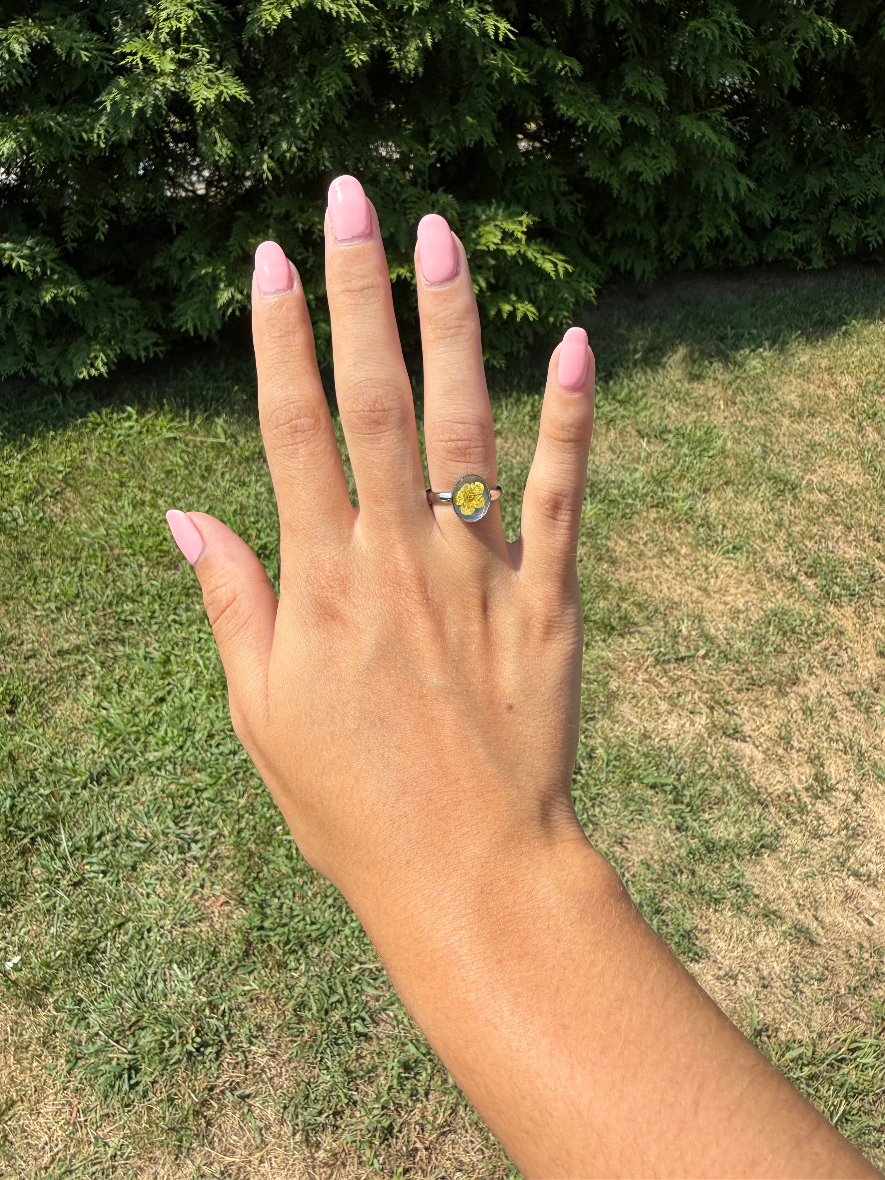 Silver Floral Stainless Steel Rings