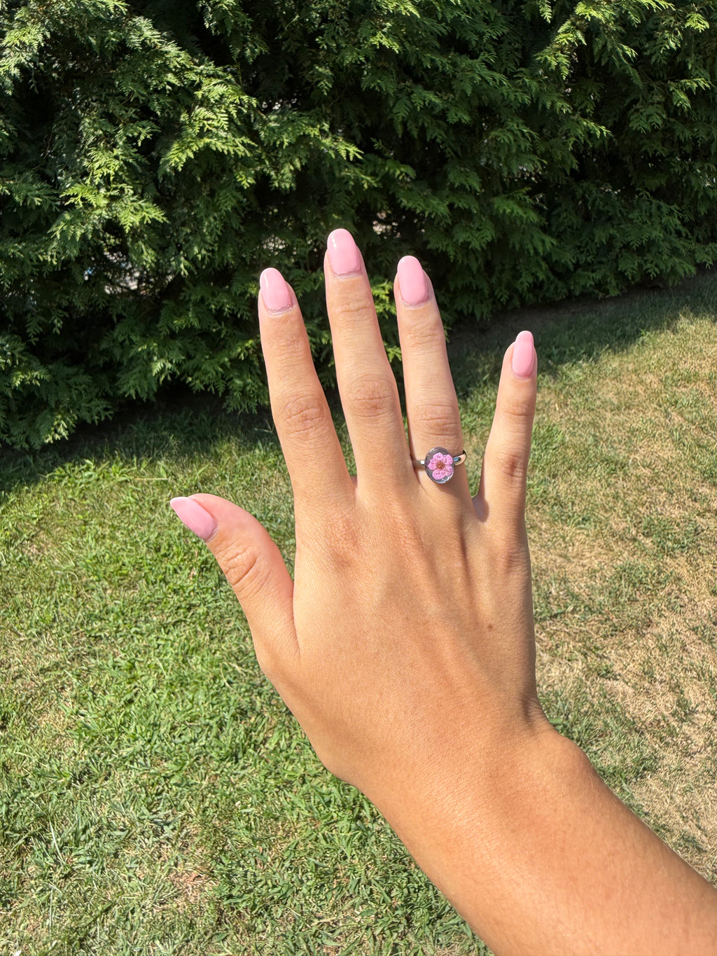 Silver Floral Stainless Steel Rings