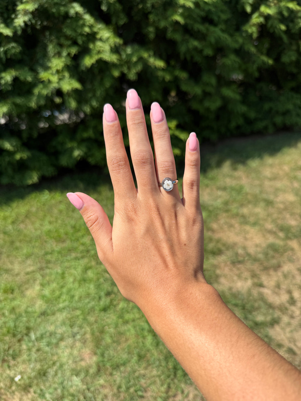 Silver Floral Stainless Steel Rings