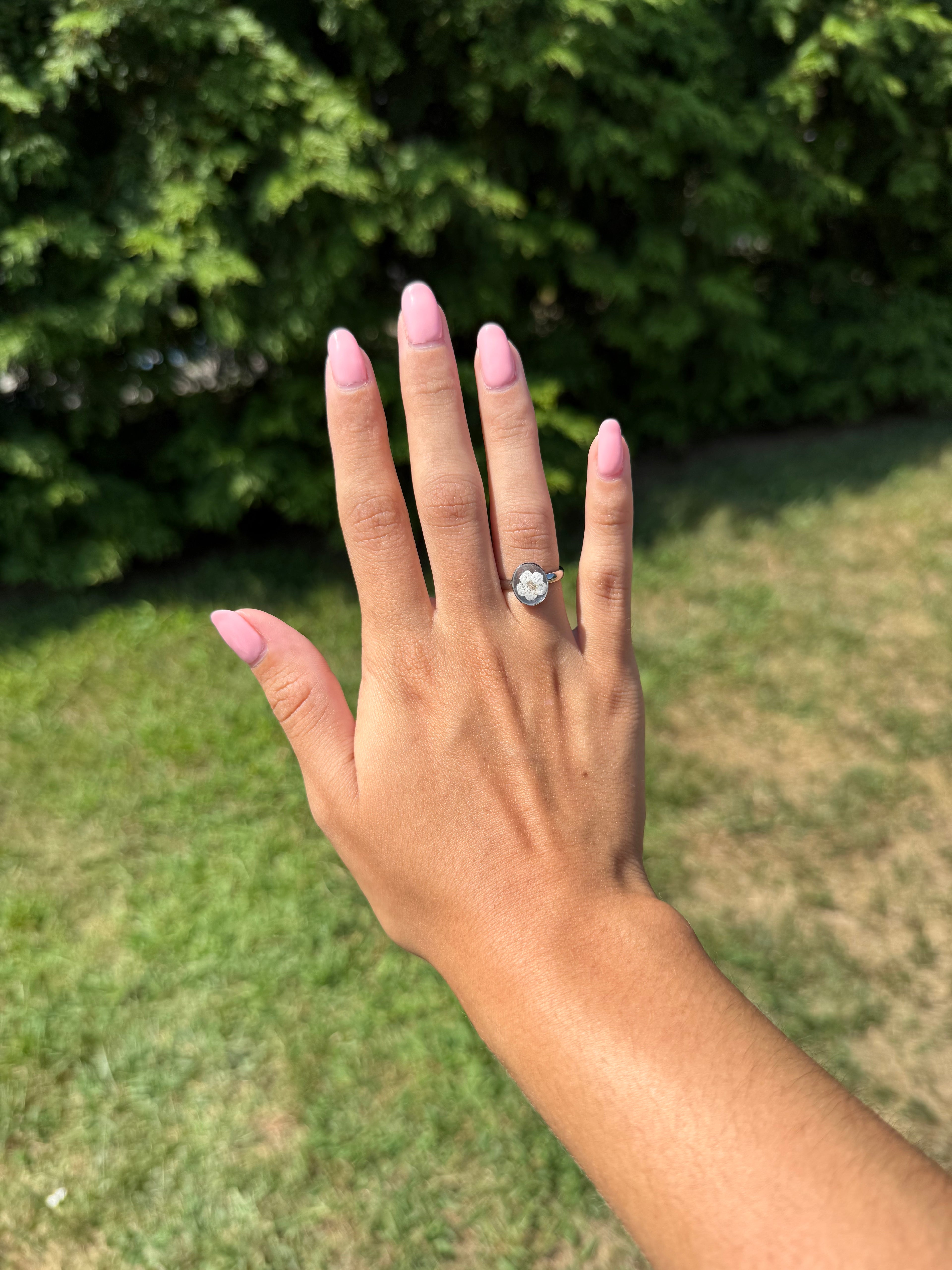 Silver Floral Stainless Steel Rings