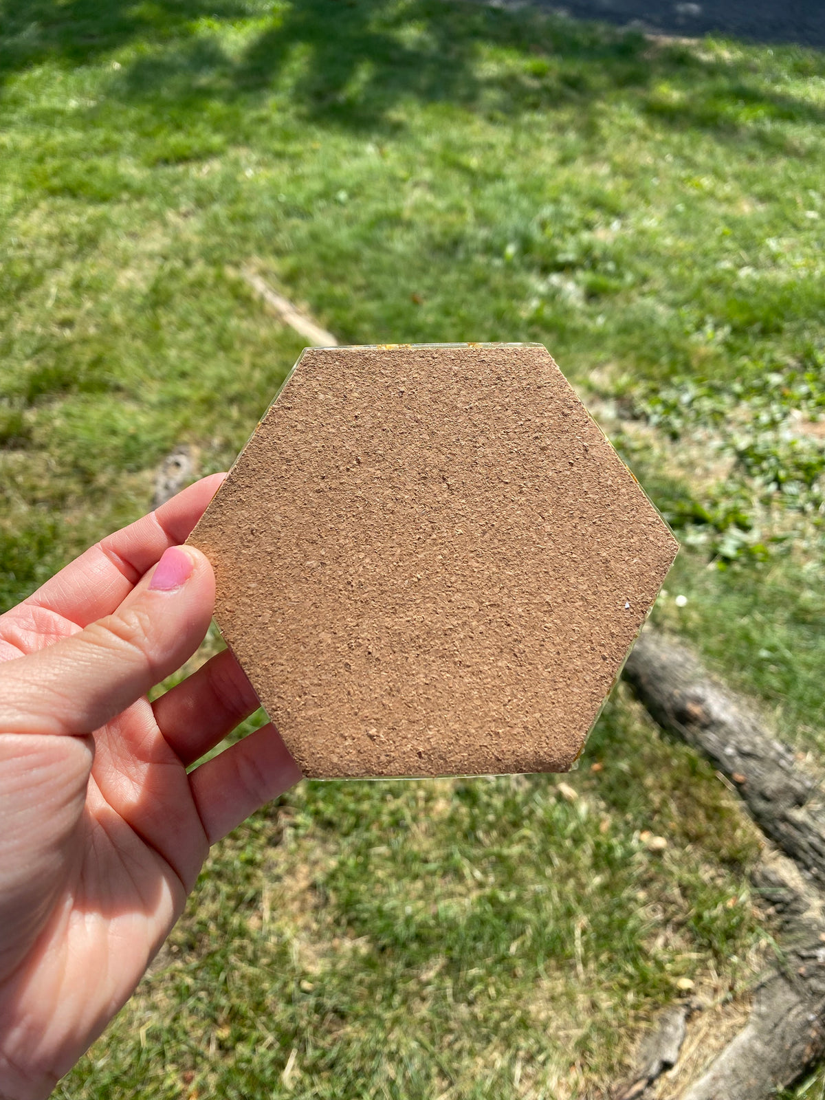 Hexagon Coaster/ Jewelry Tray - SILVER FOIL