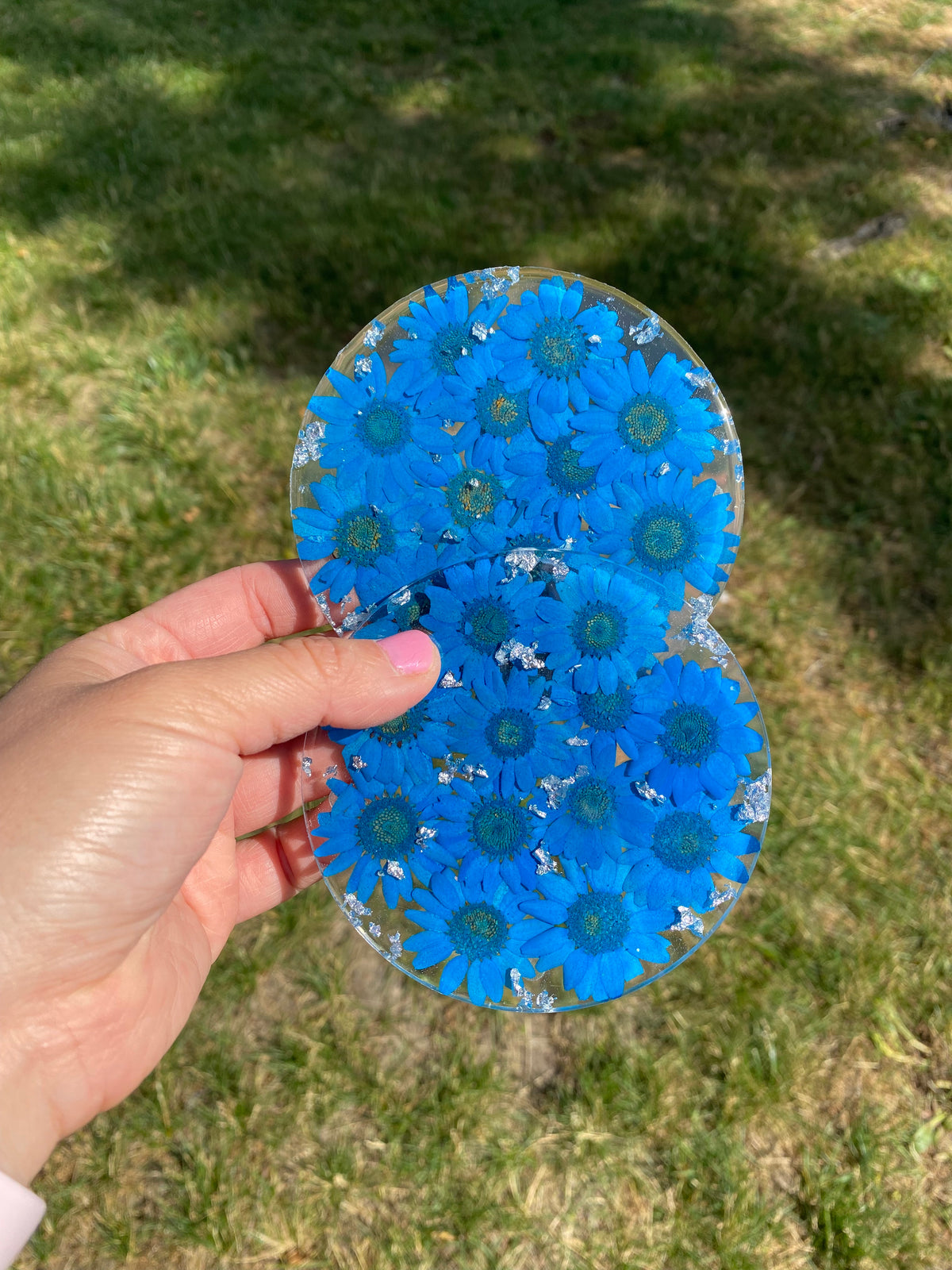 All Over Daisy Coaster Set - SILVER FOIL