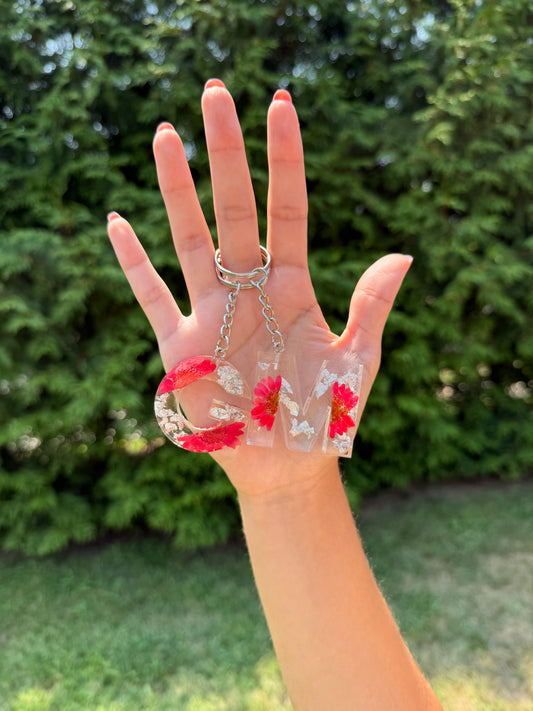 Initial Keychain - Red