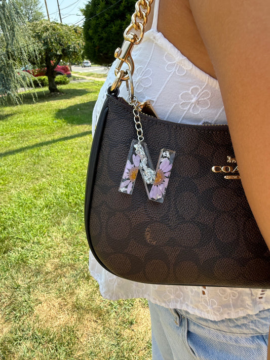 Initial Keychain - Lilac