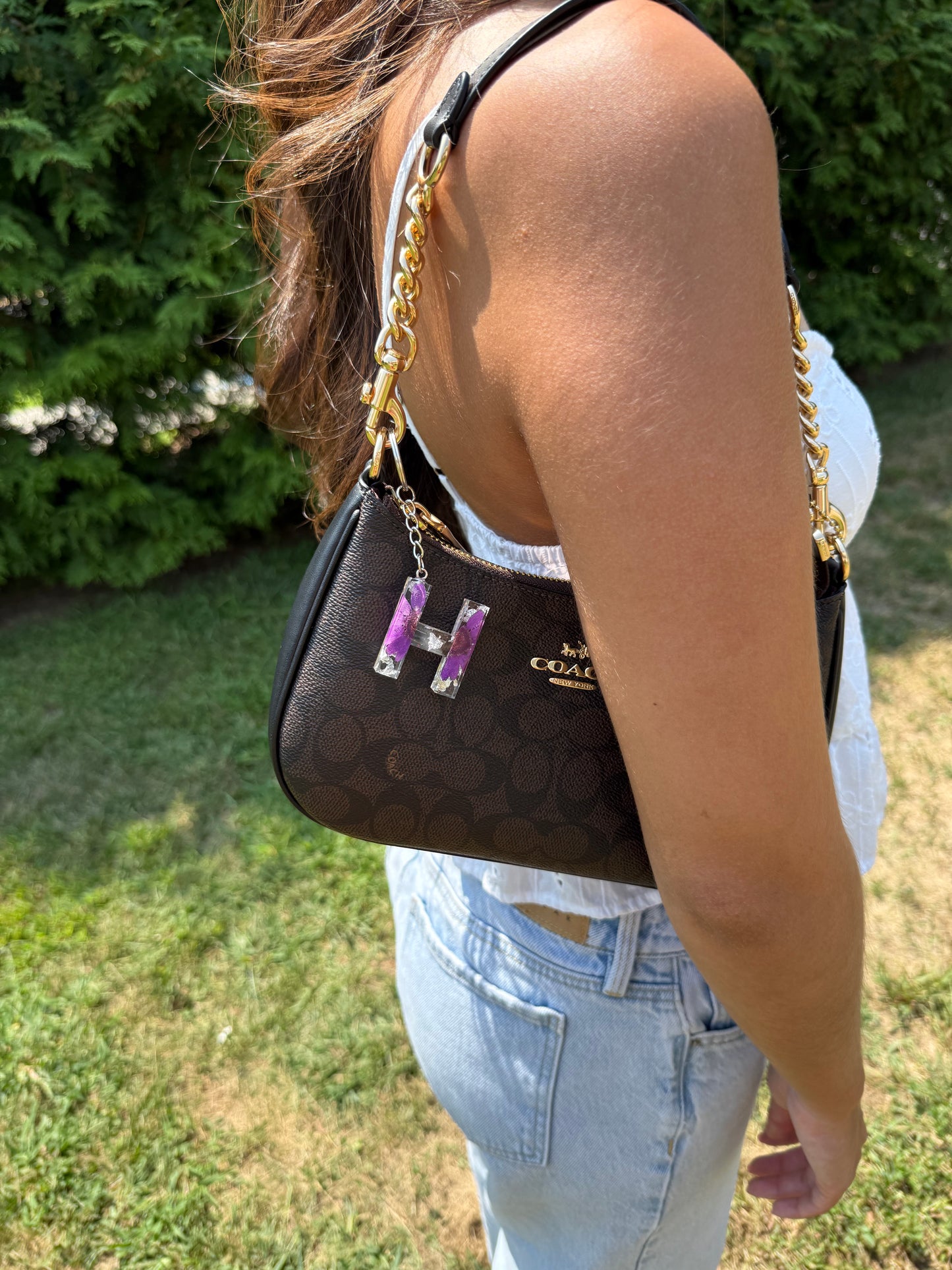 Initial Keychain - Purple