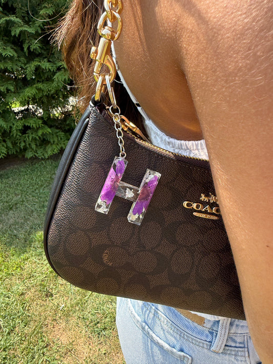 Initial Keychain - Purple