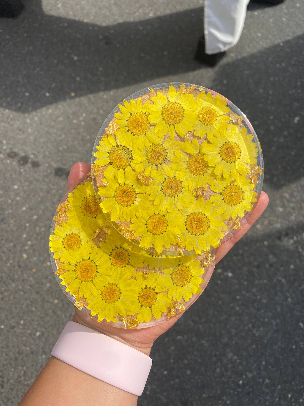 All Over Daisy Coaster Set - GOLD FOIL