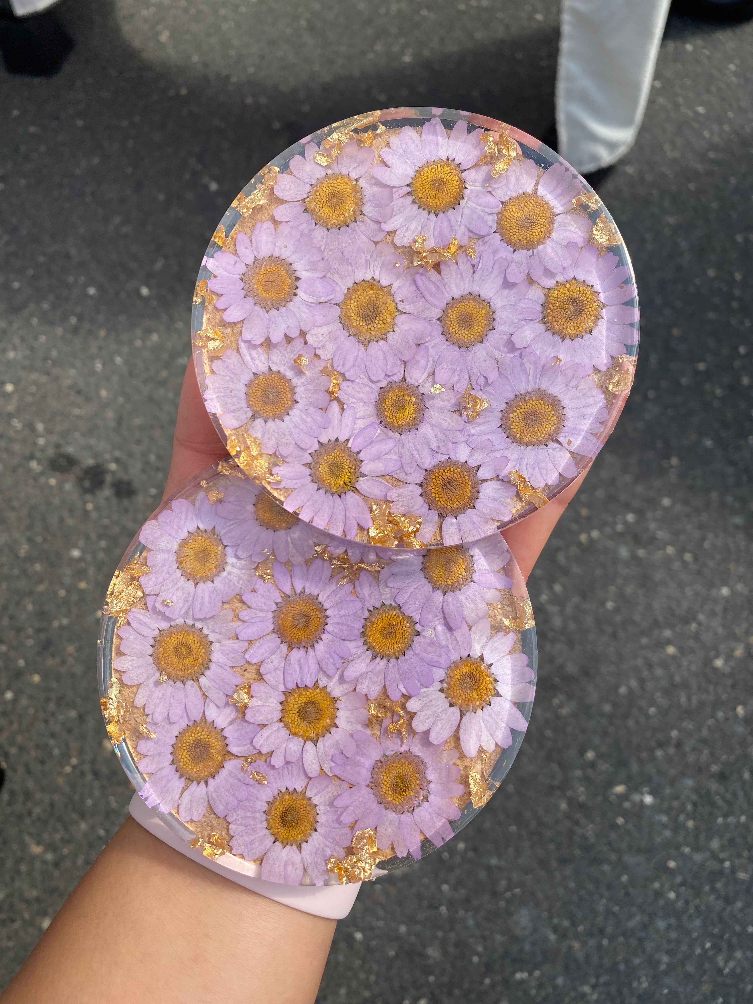 All Over Daisy Coaster Set - GOLD FOIL