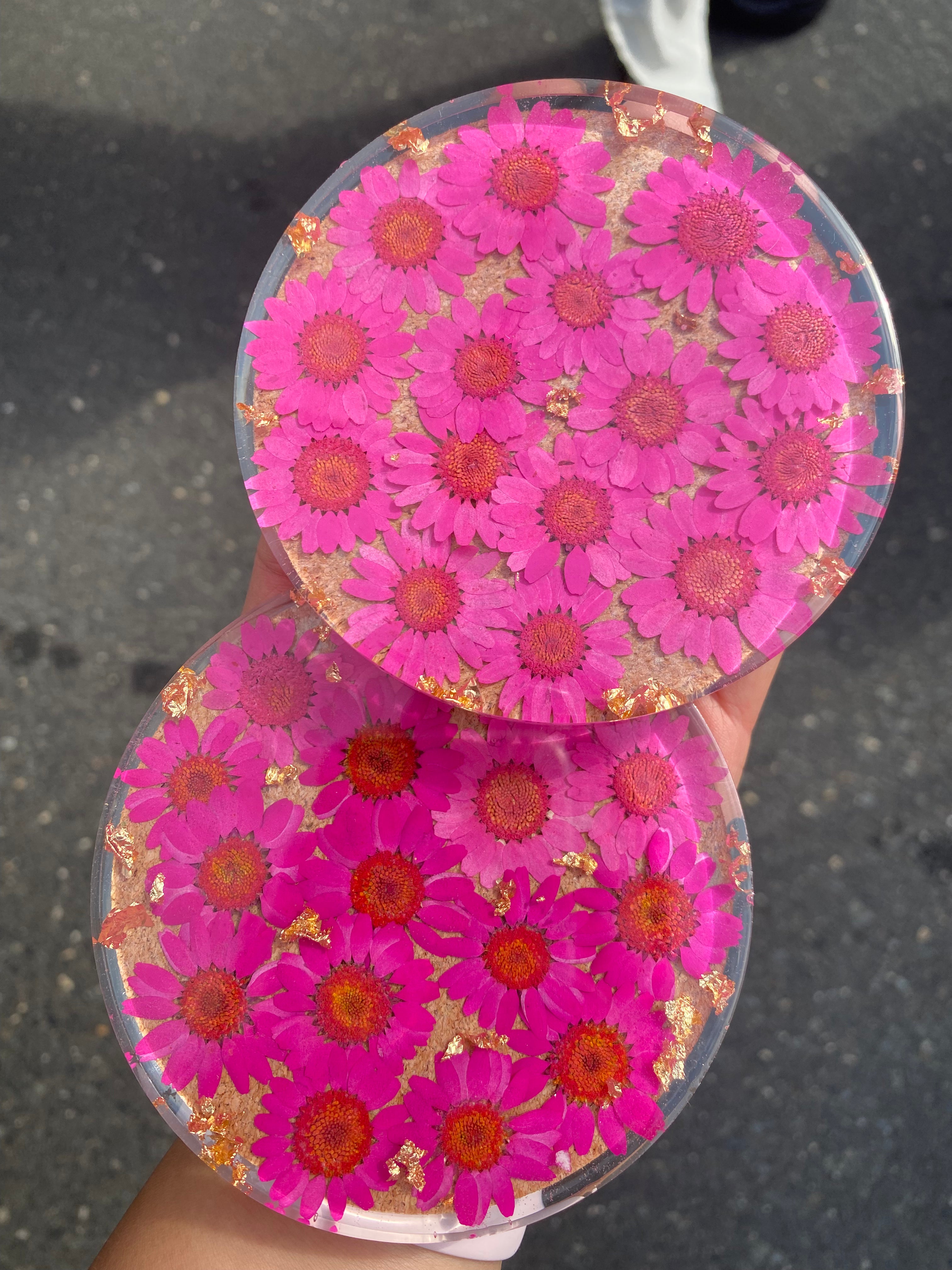 All Over Daisy Coaster Set - GOLD FOIL
