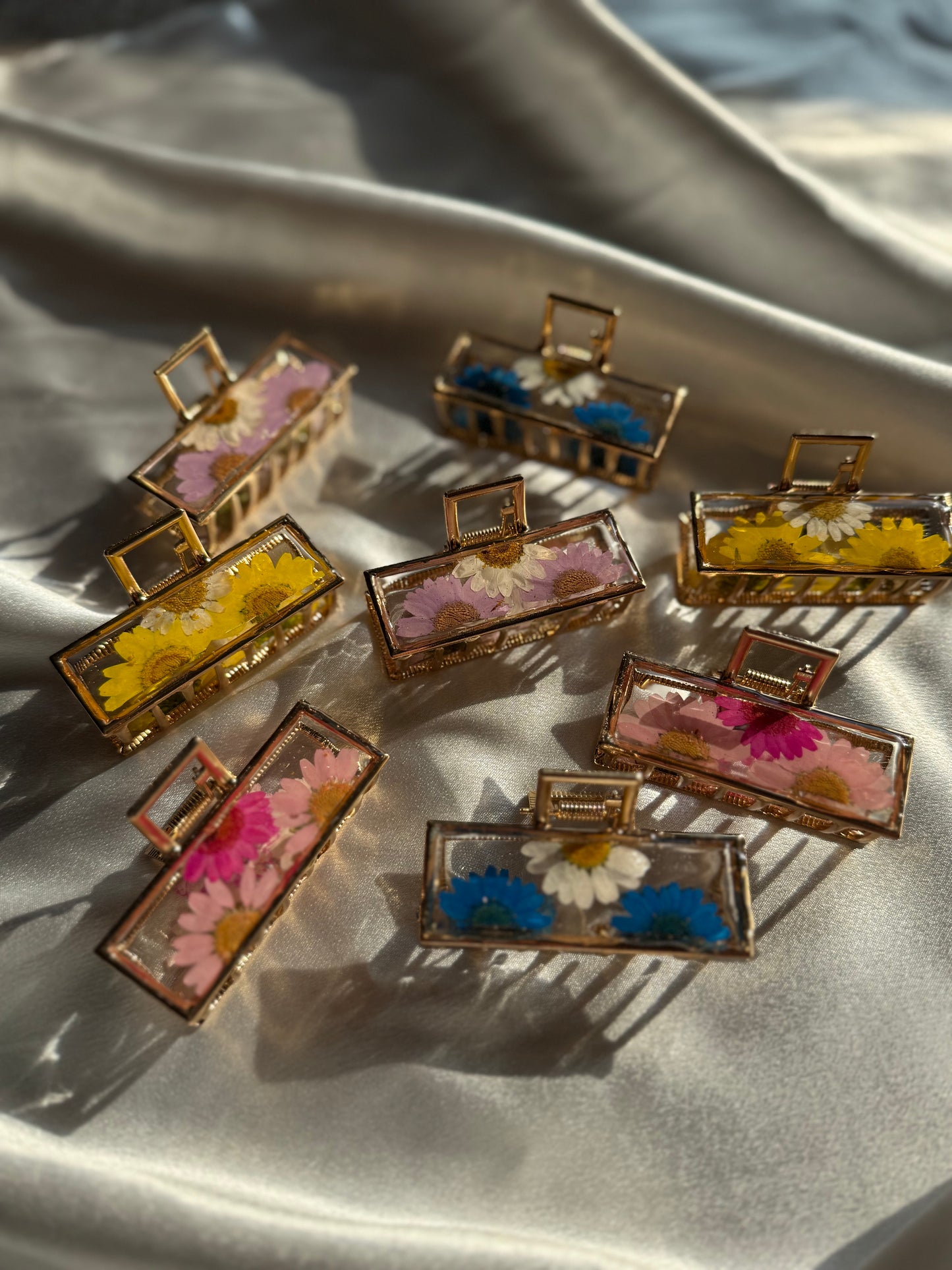 Floral Claw Clip - Rectangle
