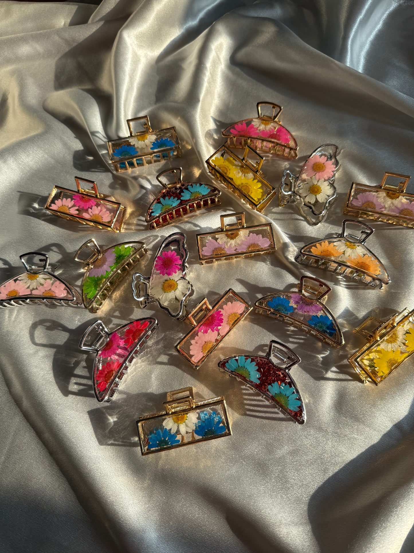 Floral Claw Clip - Rectangle