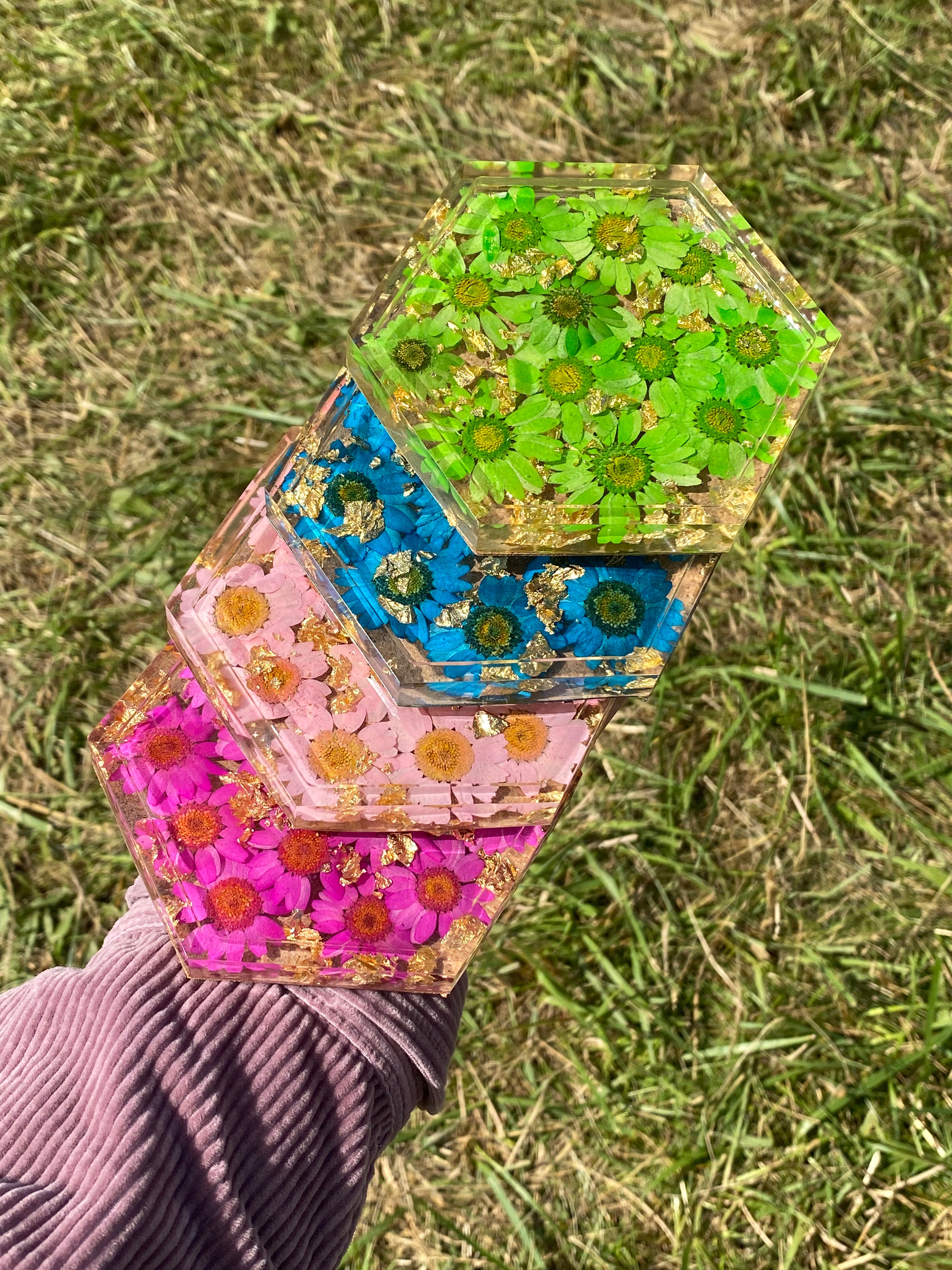 Hexagon Coaster/ Jewelry Tray - GOLD FOIL