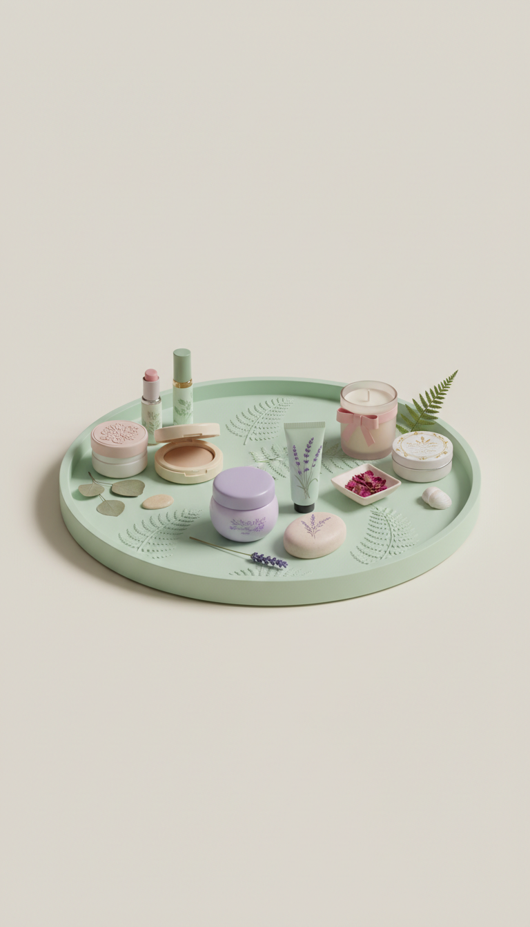 Mint Fern Decorative Tray